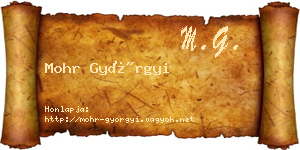 Mohr Györgyi névjegykártya